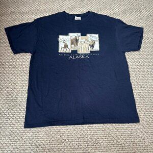 Navy Blue Vintage Alaska nature graphic tee